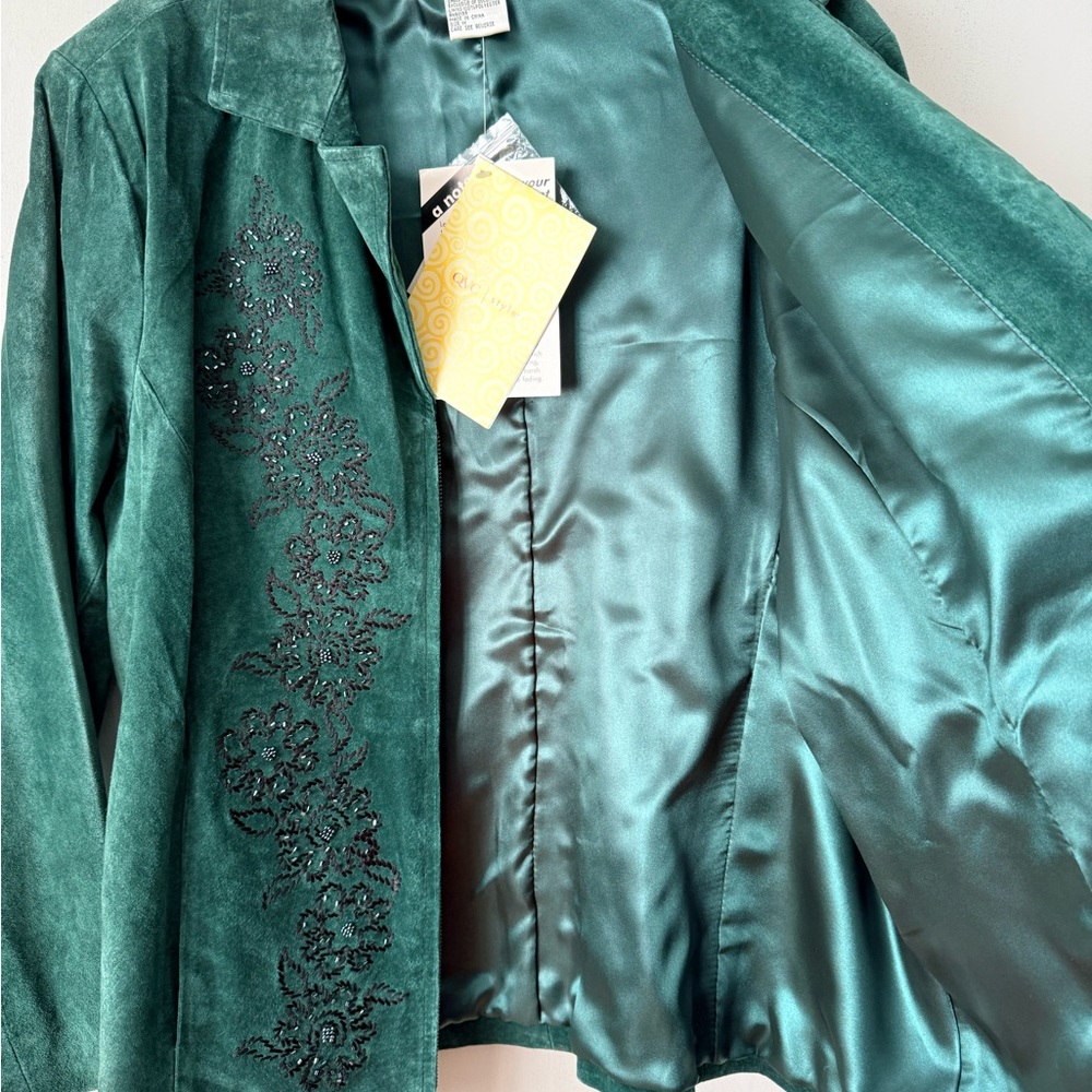 Nolan Miller Green Suede Women's Jacket - Picture 4 of 5